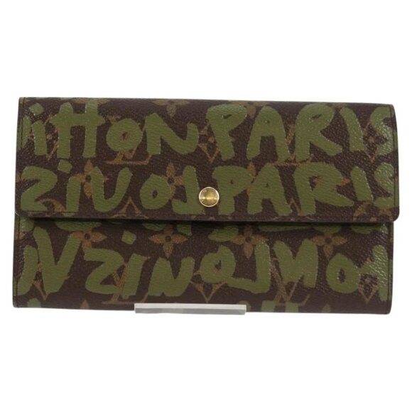 LOUIS VUITTON Monogram Graffiti Porte Monnaie Credit Khaki M92188 Auth 126649V - Picture 1 of 15